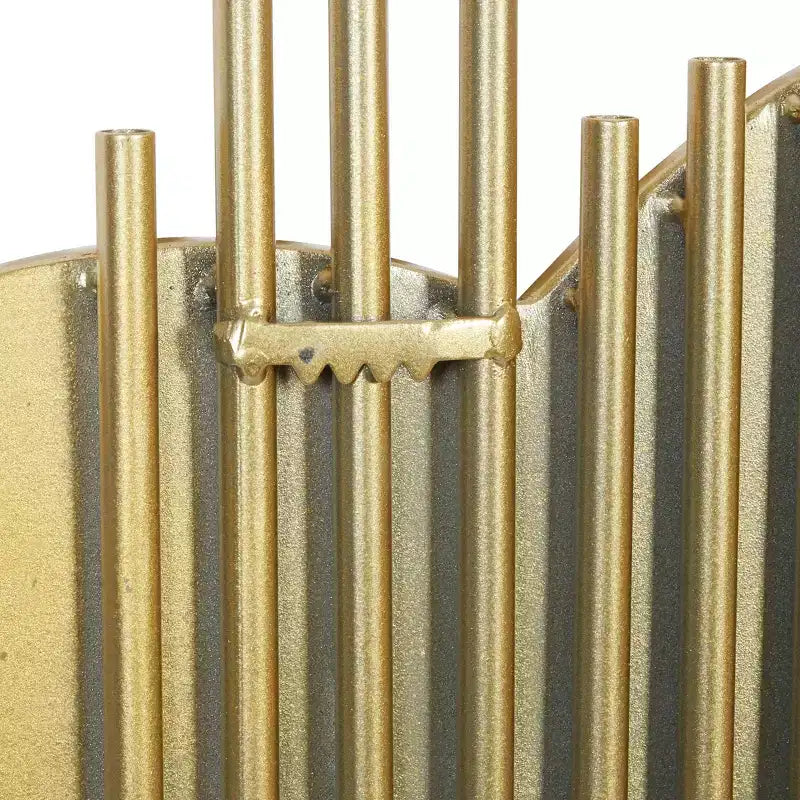Specchio da parete rotondo in ferro dorato, 39", stile contemporaneo, nessun montaggio richiesto