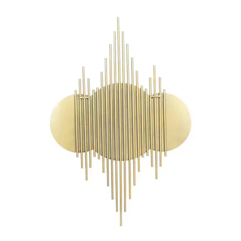 Specchio da parete rotondo in ferro dorato, 39", stile contemporaneo, nessun montaggio richiesto