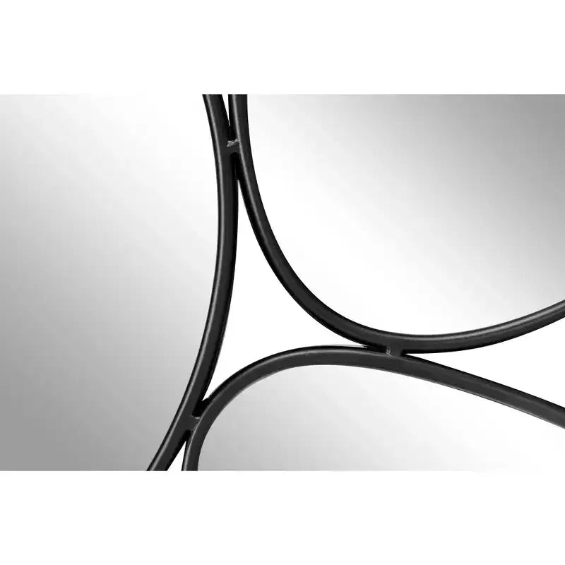 Specchio da Parete Ovale a Bolle Metalliche, Cornice in Ferro Nero, 54x35,25"