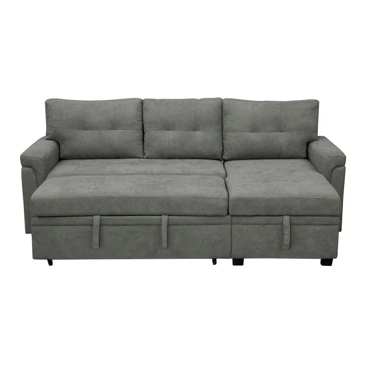 Divano sezionale reversibile con letto estraibile, chaise longue con contenitore nascosto, gambe durevoli,