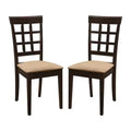 Simple Relax Set of 2 Upholstered Side Chairs in Cappuccino and Tan