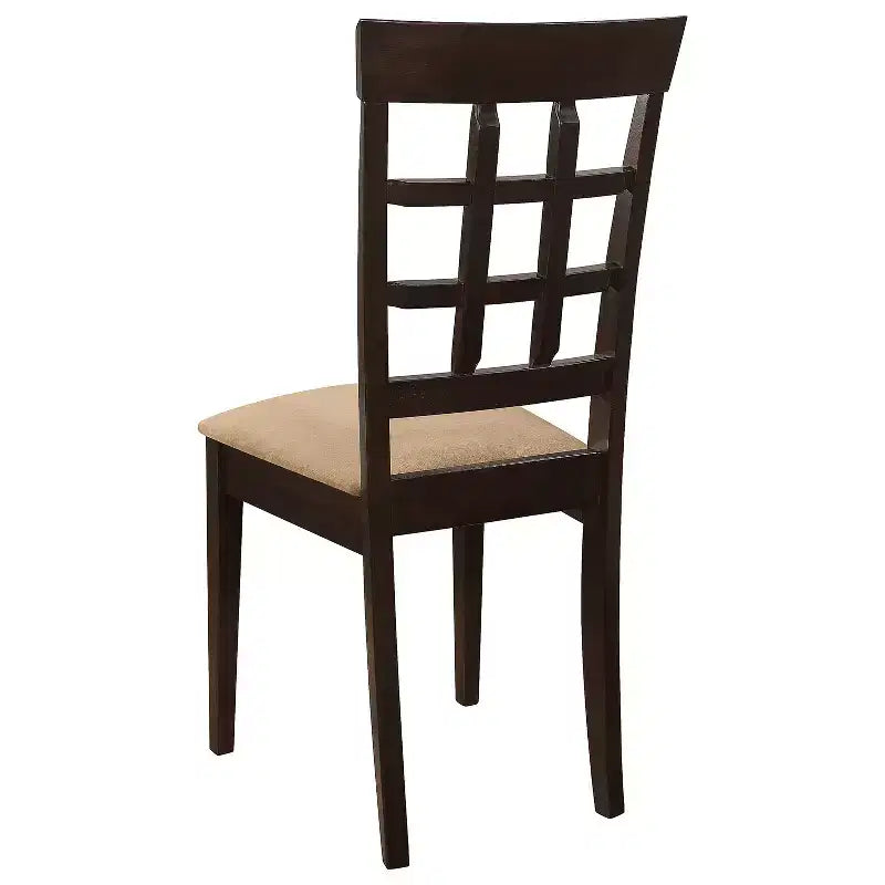 Simple Relax Set of 2 Upholstered Side Chairs in Cappuccino and Tan