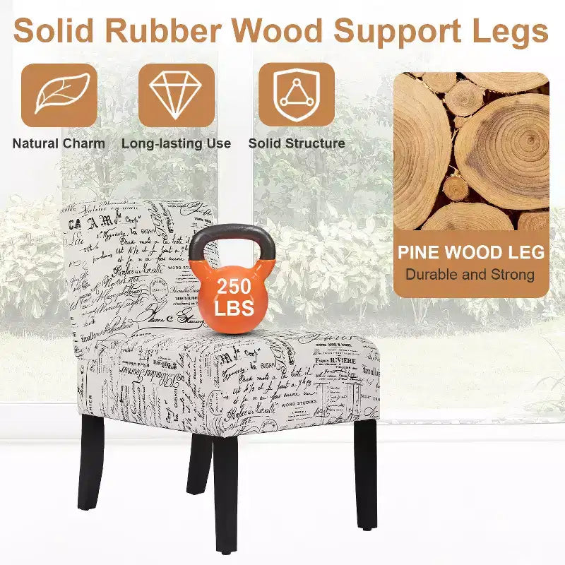 FDW Dining Chair Accent Chair with Soft Fabric and Backrest for Living Room