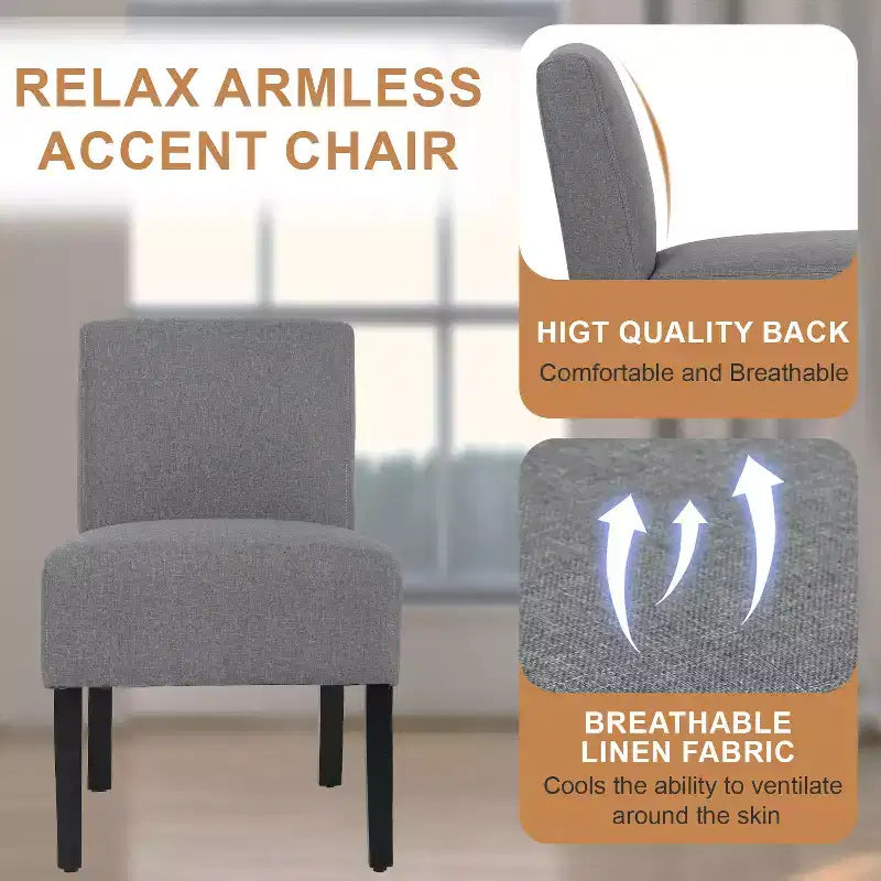 FDW Dining Chair Accent Chair with Soft Fabric and Backrest for Living Room