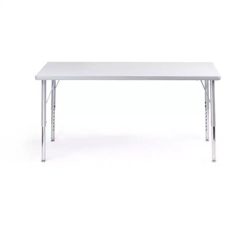 Bintiva Activity Table & Chair Set  24x48 Gray Sprayed Edge Table with Adjustable Legs and 4 Black 14 NAAR Classroom Chairs