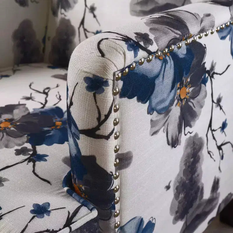 GDFStudio Eve Contemporary Fabric Upholstered Accent Club Chair with Nailhead Trim, Floral Print