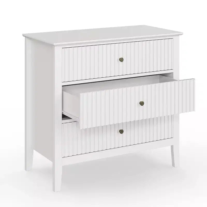 Heynemo Fluted 3 or 5 Drawer Dresser  Tall Striped Chest with Silent Slides for Bedroom, Living Room, Hallway, Entryway
