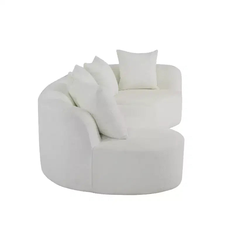 Christopher Knight Home Hailey 126 Modern Boucle Upholstered 5 Seater Curved Sectional Sofa with Pillows