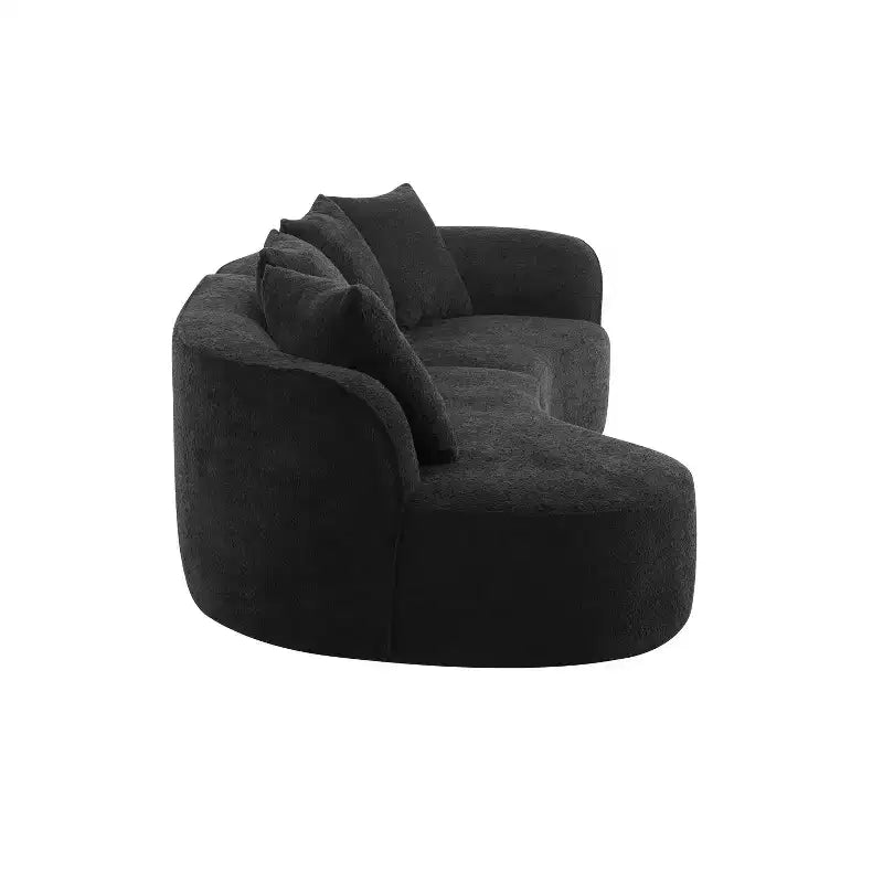 Christopher Knight Home Hailey 126 Modern Boucle Upholstered 5 Seater Curved Sectional Sofa with Pillows