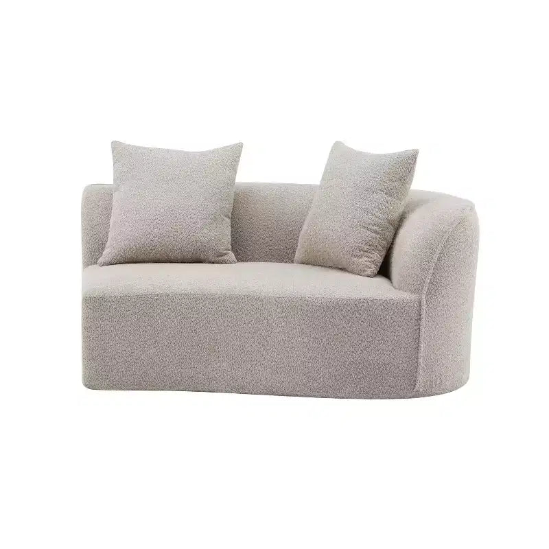 Christopher Knight Home Hailey 126 Modern Boucle Upholstered 5 Seater Curved Sectional Sofa with Pillows
