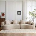 Christopher Knight Home Hailey 126 Modern Boucle Upholstered 5 Seater Curved Sectional Sofa with Pillows