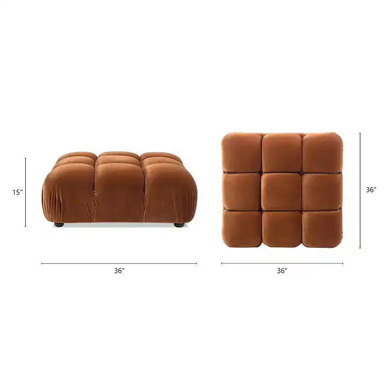 Jennifer Taylor Home Marcel 36 Bubble Modular Modern Cocktail Ottoman, Olive Green Performance Velvet