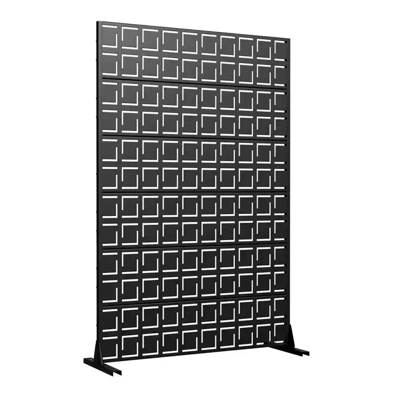 72 H47W Dovelina Black Metal Planter Box with Trellis Privacy Screen for Caf Patio,Garden & Balconies