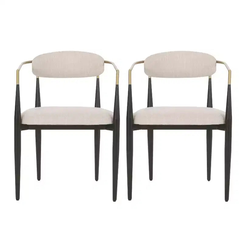 Christopher Knight Home Teuvo - Chaises de salle à manger modernes en tissu et fer (lot de 2)
