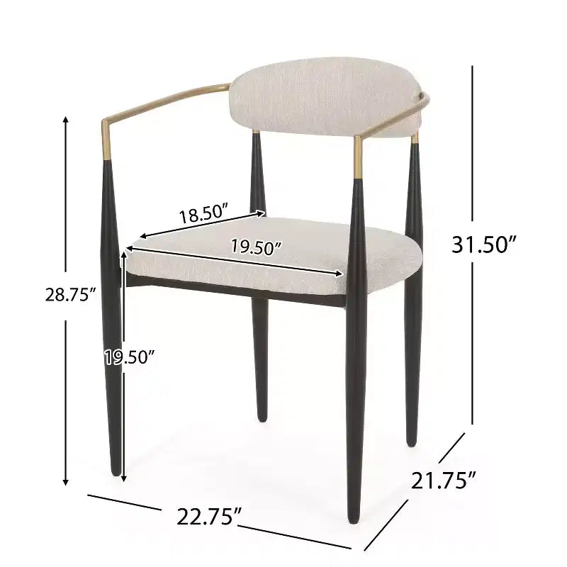 Christopher Knight Home Teuvo - Chaises de salle à manger modernes en tissu et fer (lot de 2)