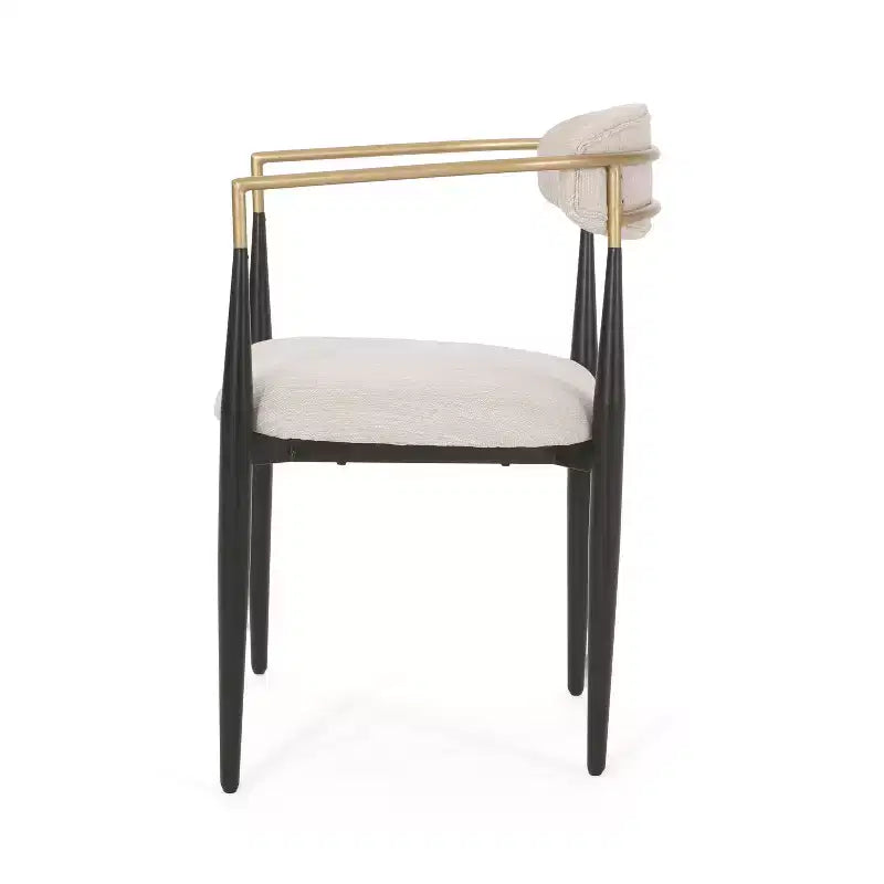 Christopher Knight Home Teuvo - Chaises de salle à manger modernes en tissu et fer (lot de 2)