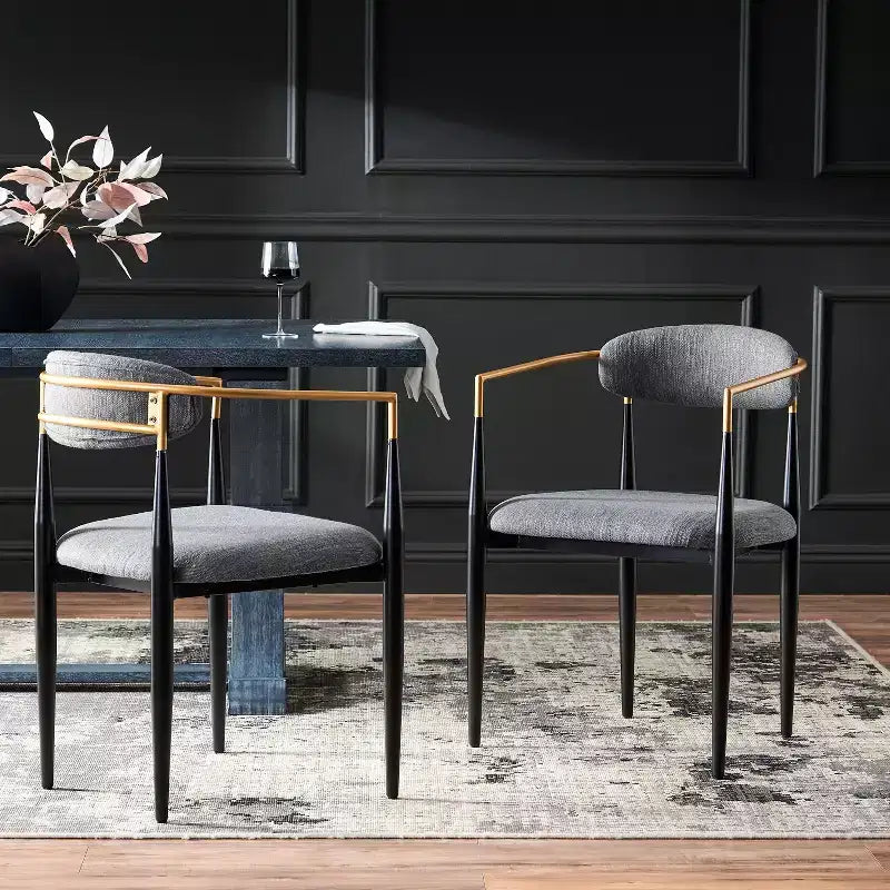 Christopher Knight Home Teuvo - Chaises de salle à manger modernes en tissu et fer (lot de 2)