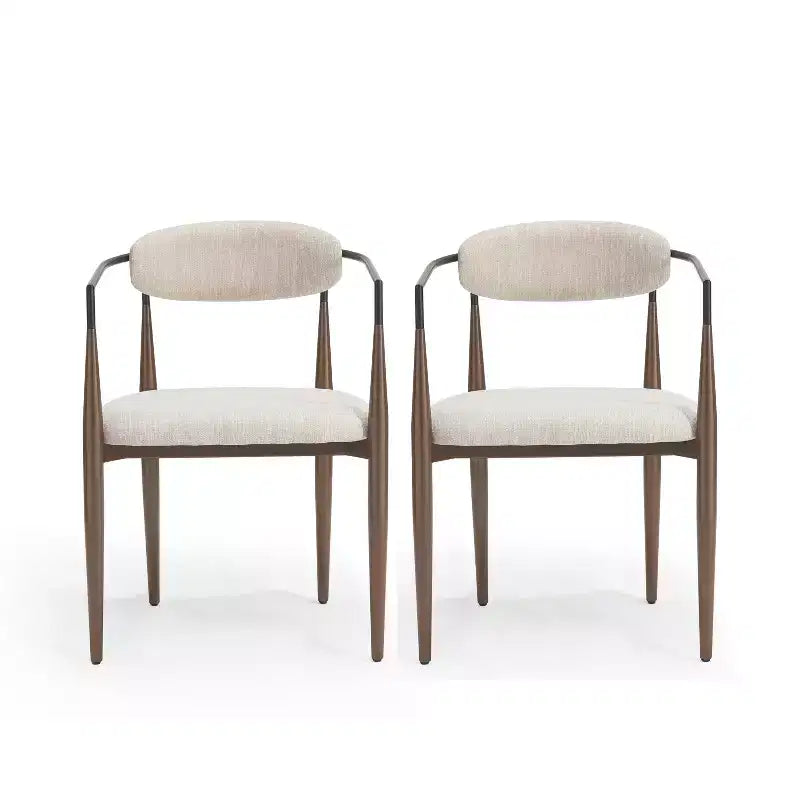 Christopher Knight Home Teuvo Modern Fabric Upholstered Iron Dining Chairs (Set of 2)