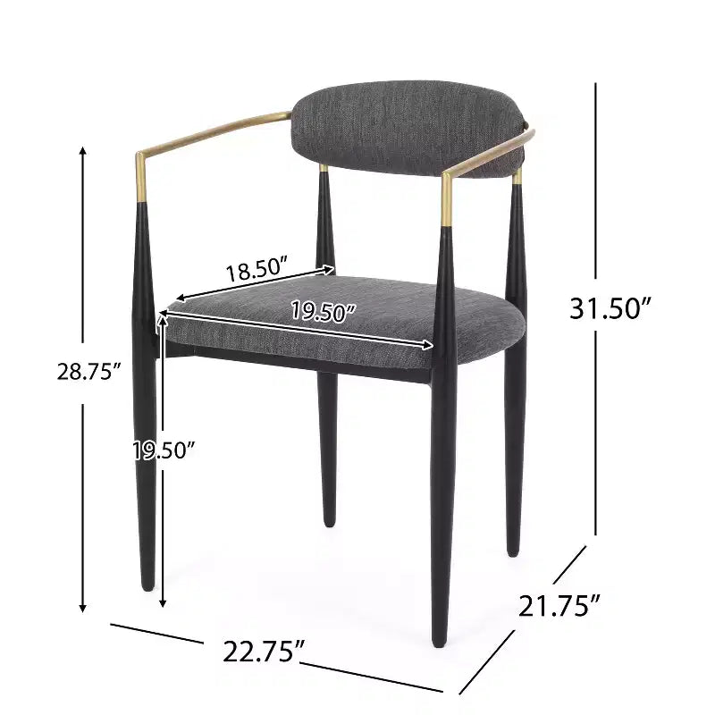 Christopher Knight Home Teuvo - Chaises de salle à manger modernes en tissu et fer (lot de 2)