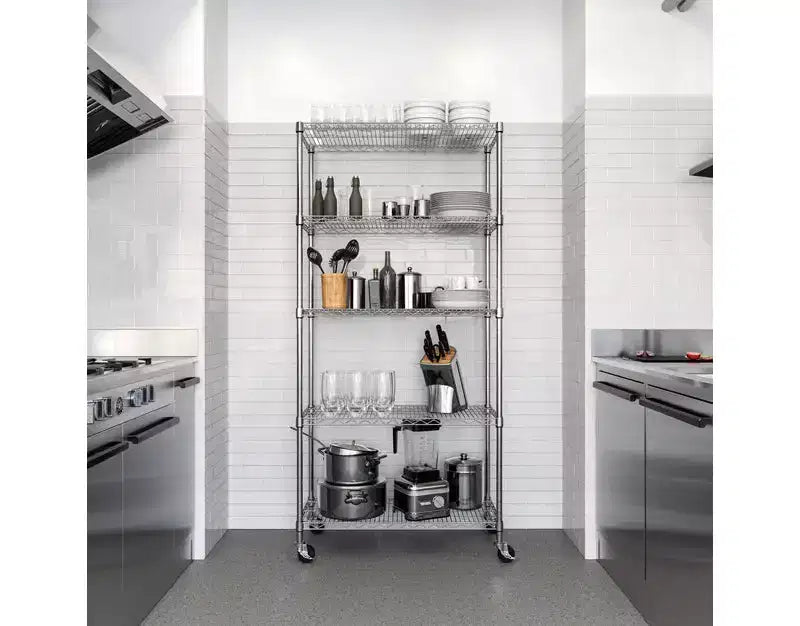 Seville Classics UltraDurable 5-Tier 36 x 14 Steel Wire Shelving Unit
