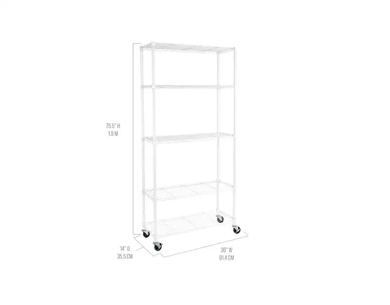 Seville Classics UltraDurable 5-Tier 36 x 14 Steel Wire Shelving Unit