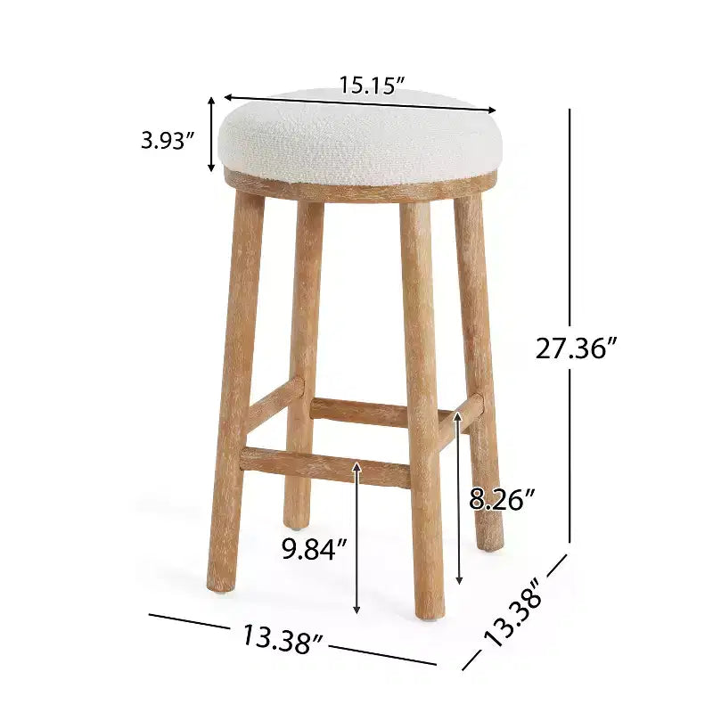 Christopher Knight Home Patsy Modern Minimalist Rubberwood Upholstered Counter Stools (Set of 2)