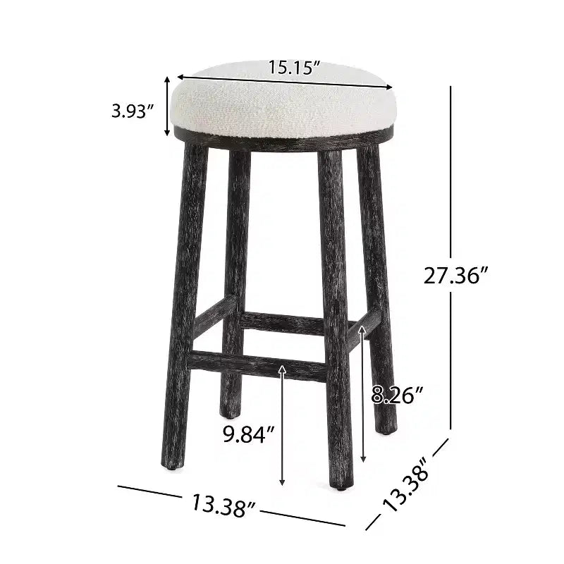 Christopher Knight Home Patsy Modern Minimalist Rubberwood Upholstered Counter Stools (Set of 2)