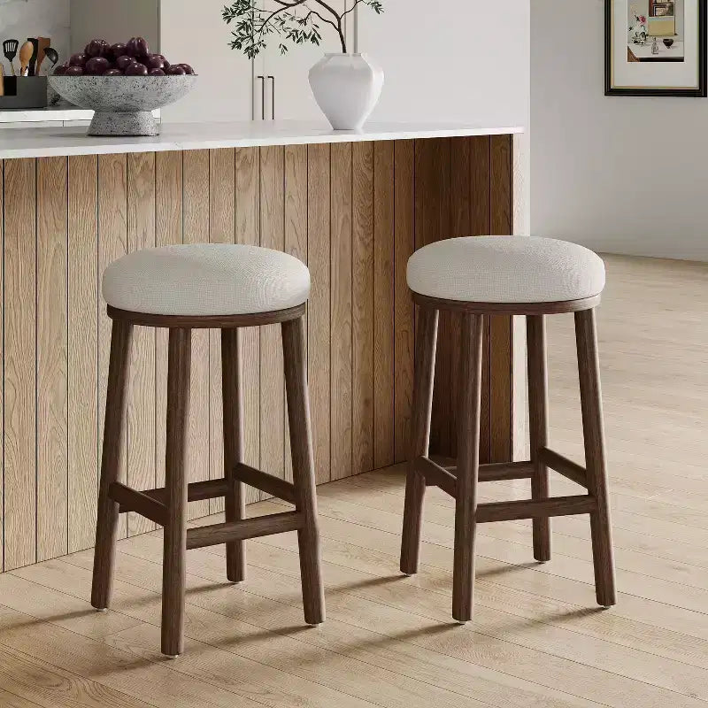 Christopher Knight Home Patsy Modern Minimalist Rubberwood Upholstered Counter Stools (Set of 2)