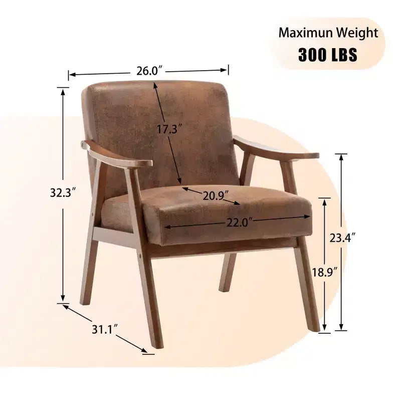 Vatros Fauteuil d'appoint du milieu du siècle pour salon