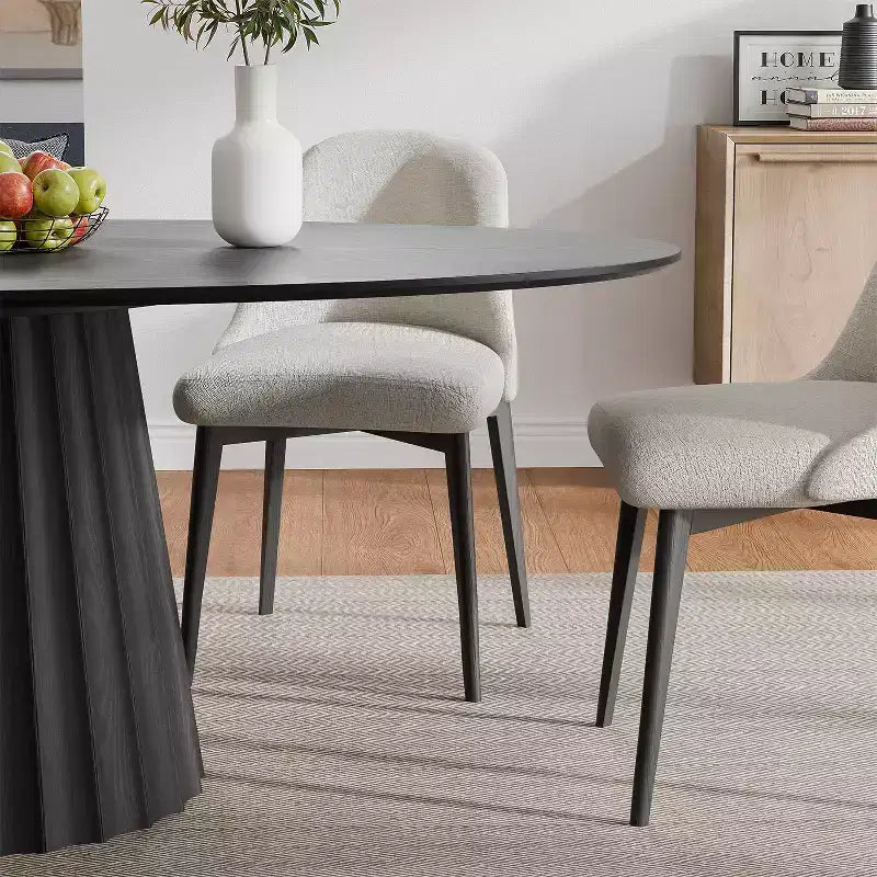 67x33.5 Solid Wood Oval Dining Table with Stylish Tapered Base for 6 People