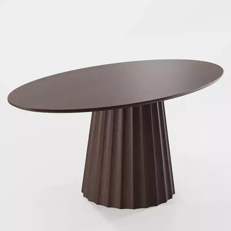67x33.5 Solid Wood Oval Dining Table with Stylish Tapered Base for 6 People
