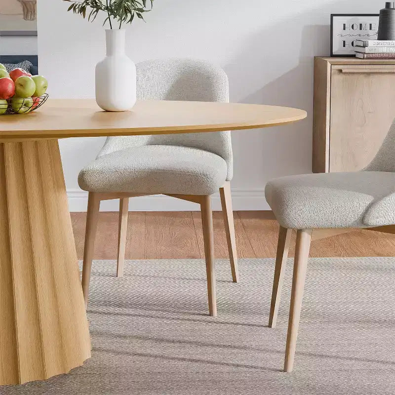 67x33.5 Solid Wood Oval Dining Table with Stylish Tapered Base for 6 People