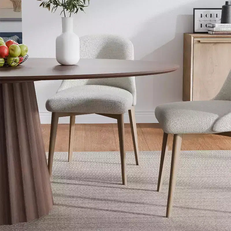 67x33.5 Solid Wood Oval Dining Table with Stylish Tapered Base for 6 People