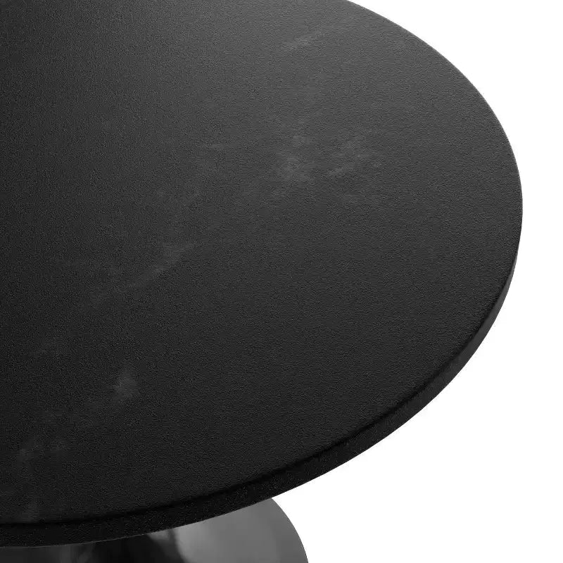 LeisureMod Verve 5-Piece Dining Set with 36 Round Dining Table in Black MDF Top and 4 Dining Chairs
