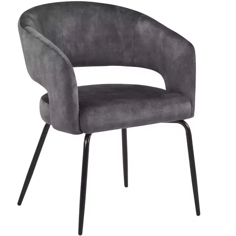 LeisureMod Verve 5-Piece Dining Set with 36 Round Dining Table in Black MDF Top and 4 Dining Chairs