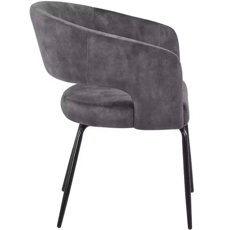 LeisureMod Verve 5-Piece Dining Set with 36 Round Dining Table in Black MDF Top and 4 Dining Chairs