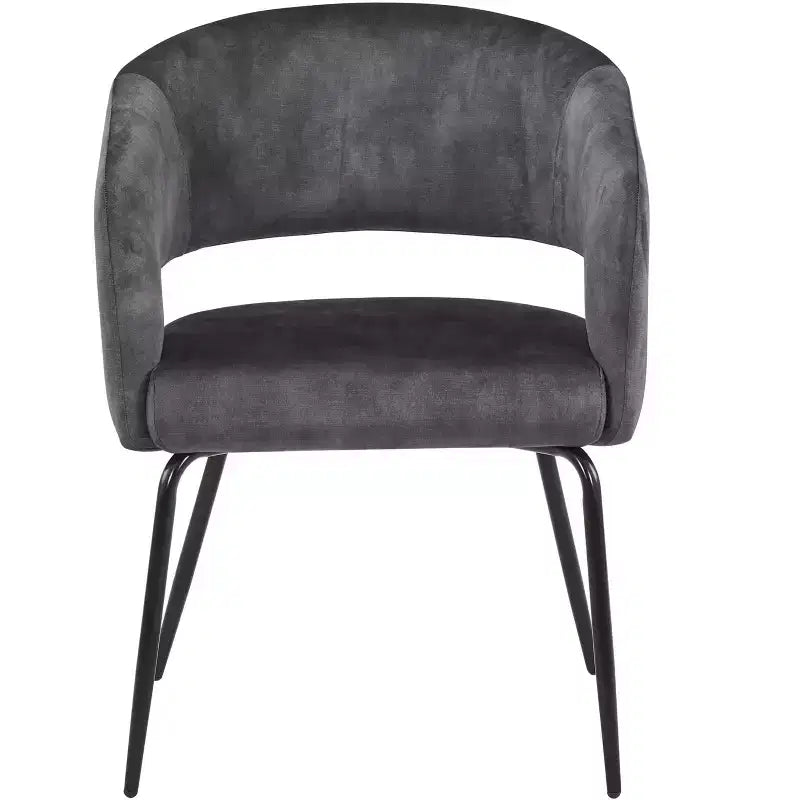 LeisureMod Verve 5-Piece Dining Set with 36 Round Dining Table in Black MDF Top and 4 Dining Chairs
