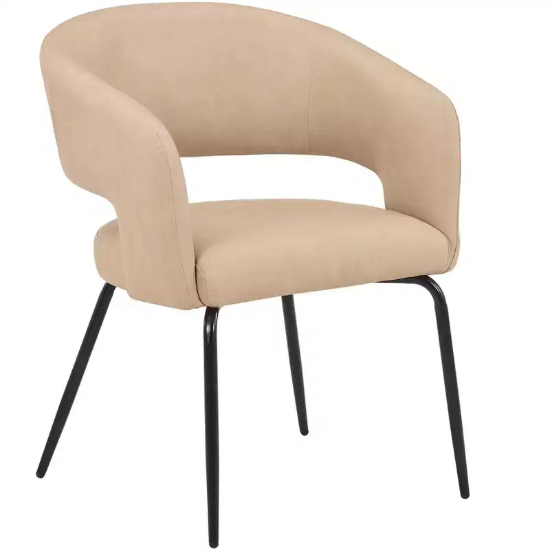 LeisureMod Verve 5-Piece Dining Set with 36 Round Dining Table in Black MDF Top and 4 Dining Chairs