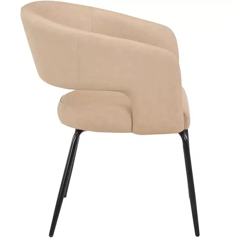 LeisureMod Verve 5-Piece Dining Set with 36 Round Dining Table in Black MDF Top and 4 Dining Chairs