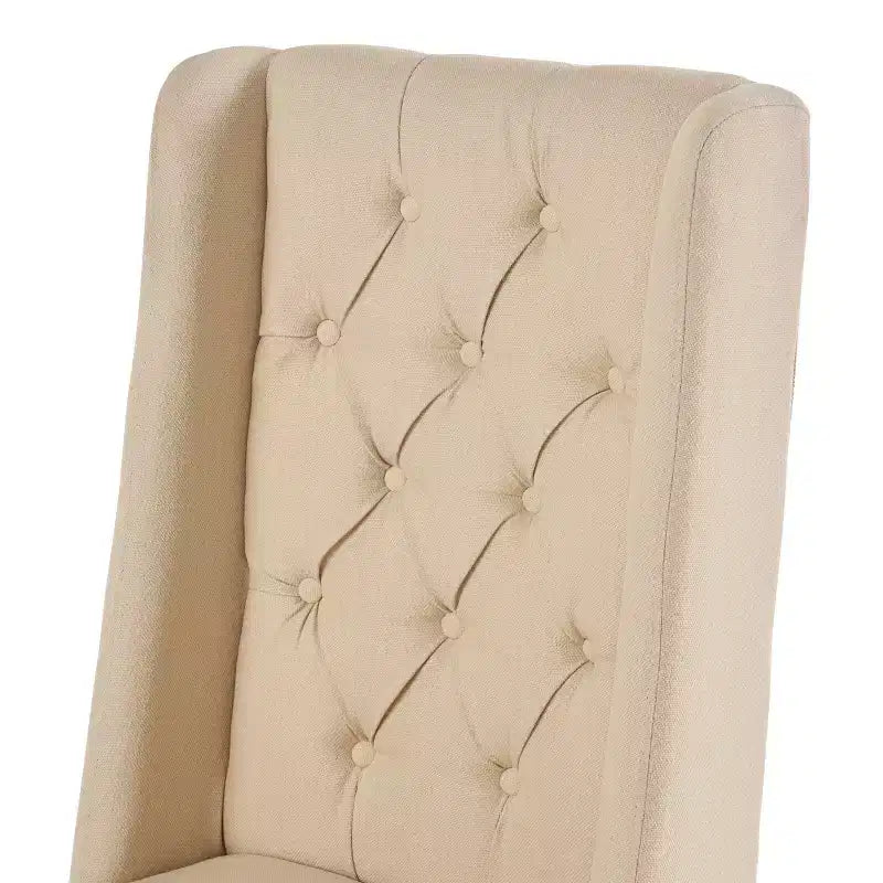 Set of 2 Dining Chairs Upholstered Chairs Armless Chairs with High Wingback & Button Tufted Diamond Stitching, Blue/Beige/Gray/Brown/Red/Black-Merax