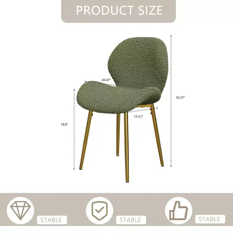 Lot de 2 chaises de salle à manger modernes Vatros avec pieds en métal