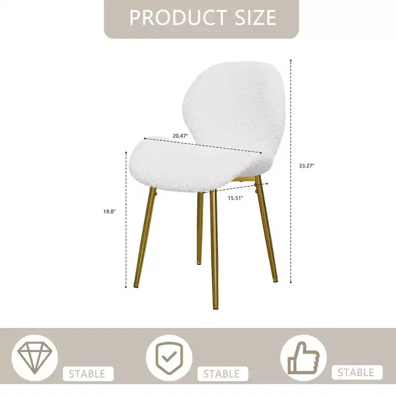 Lot de 2 chaises de salle à manger modernes Vatros avec pieds en métal
