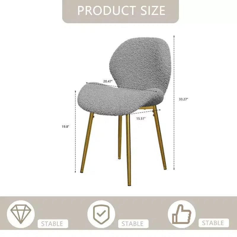 Lot de 2 chaises de salle à manger modernes Vatros avec pieds en métal