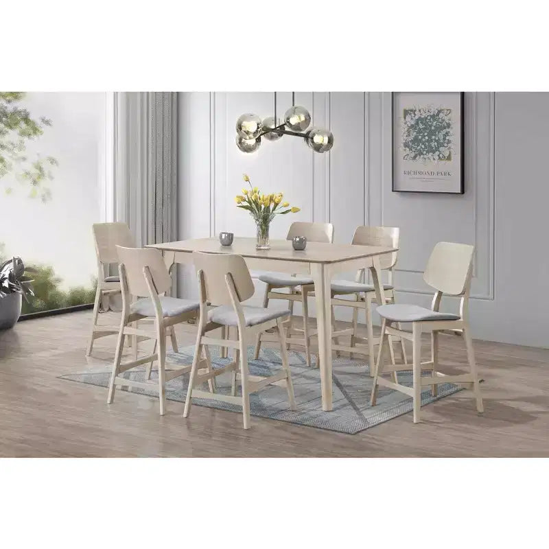 New Classic Furniture,Oscar Wood Counter Dining Table in White Ash