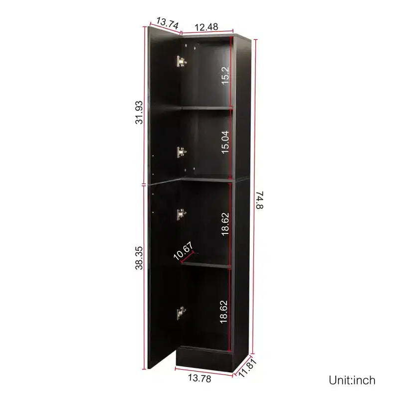 CLIHOME 2 Doors Freestanding Decorative Storage Cabinets with Adjustable Shelves