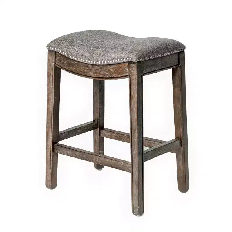 Maven Lane Adrien Backless Saddle Counter Stool with Fabric Upholstery 26