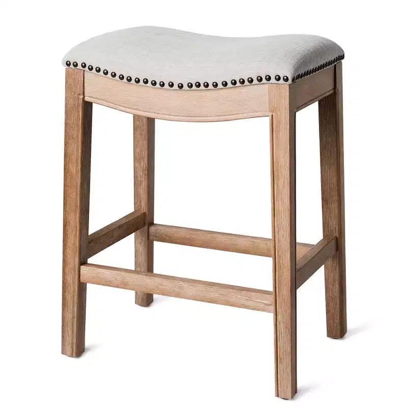 Maven Lane Adrien Backless Saddle Counter Stool with Fabric Upholstery 26