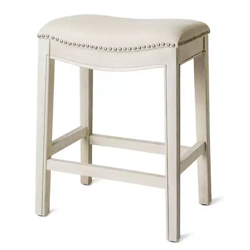 Maven Lane Adrien Backless Saddle Counter Stool with Fabric Upholstery 26