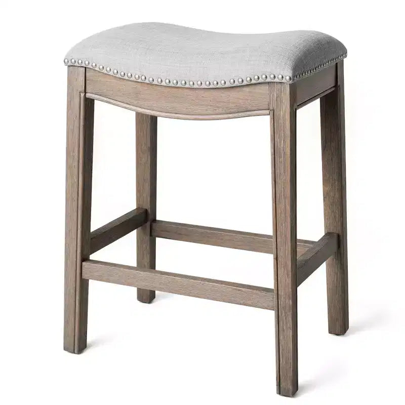 Maven Lane Adrien Backless Saddle Counter Stool with Fabric Upholstery 26