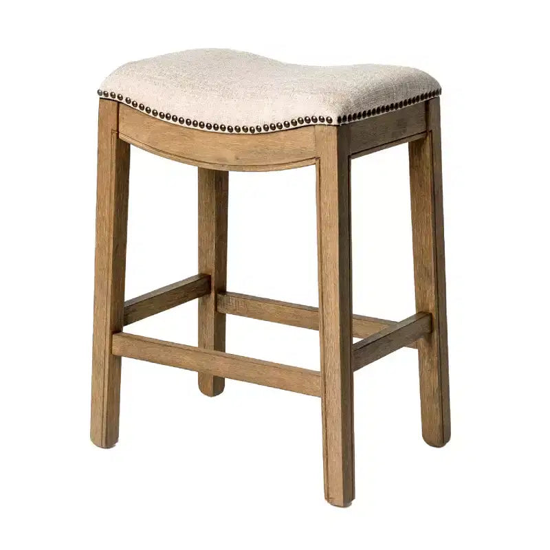 Maven Lane Adrien Backless Saddle Counter Stool with Fabric Upholstery 26